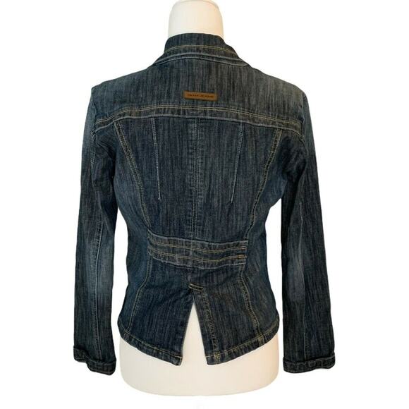 DKNY Denim Jeans Jacket Women's Size Medium Denim Long Sleeve Buttons Zip Pocket - Picture 2 of 12